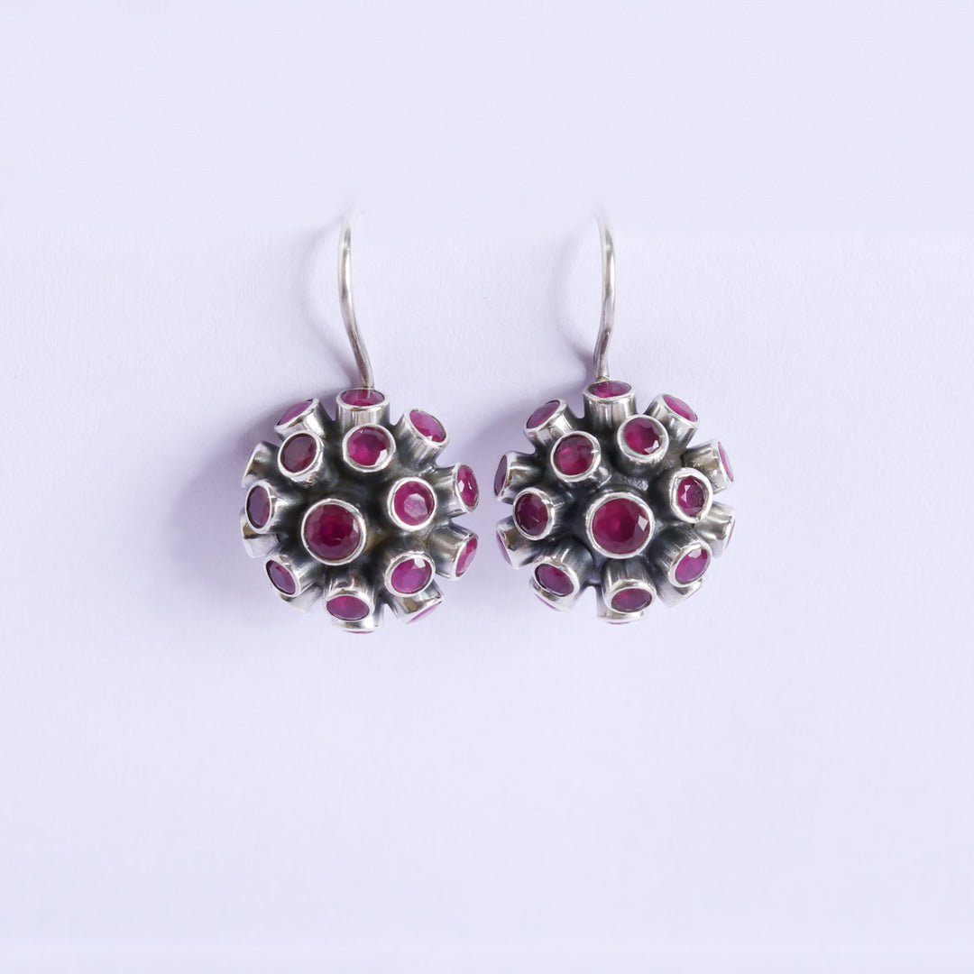 Spiked Hydro Ruby Earrings