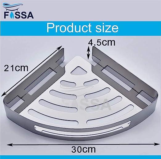 FOSSA Bathroom Shelf, Rustproof Corner Shower Caddy for Bathroom Kitchen Organizer, 304 Stainless Steel (Triangle,1 Packs) (Chrome)