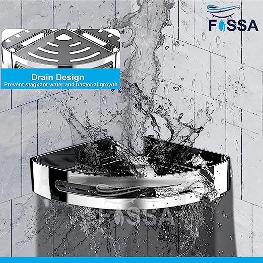 FOSSA Bathroom Shelf, Rustproof Corner Shower Caddy for Bathroom Kitchen Organizer, 304 Stainless Steel (Triangle,1 Packs) (Chrome)